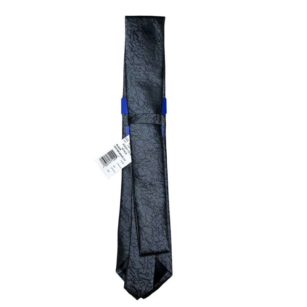 Apt. 9 Mens Necktie Black Guitar Novelty Music Pattern AN00110185 - Picture 3 of 3